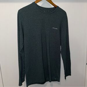 Columbia LS tee green striped size M  